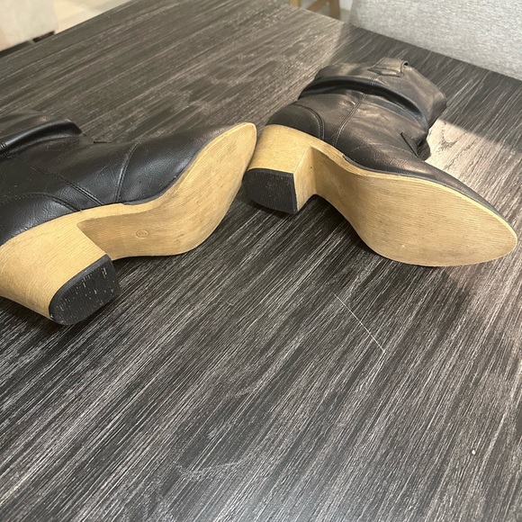 Faux Leather Ankle Cowboy Boots - Picture 3 of 5